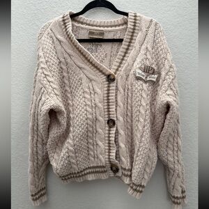 Taylor Swift The Tortured Poets Department Cardigan XS SM Cream Brown TTPD Merch